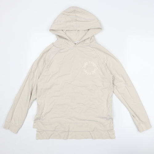 John Lewis Womens Beige Cotton Pullover Hoodie Size S Pullover - Take It Easy