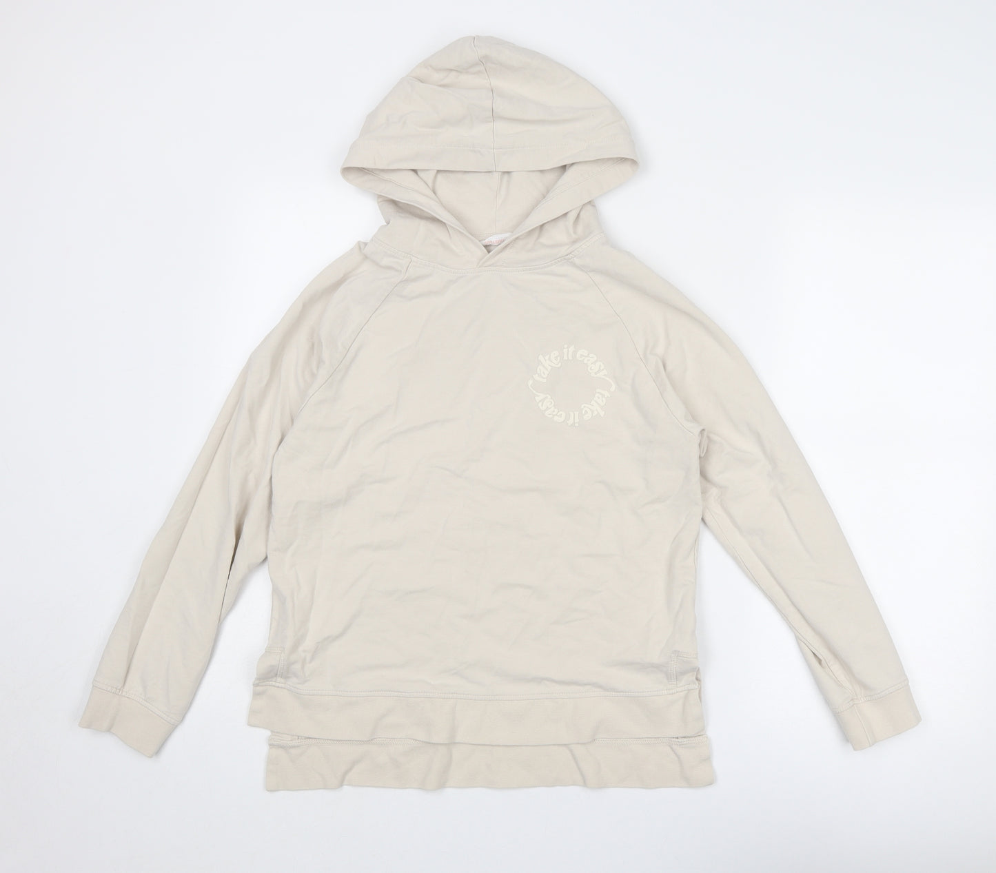 John Lewis Womens Beige Cotton Pullover Hoodie Size S Pullover - Take It Easy