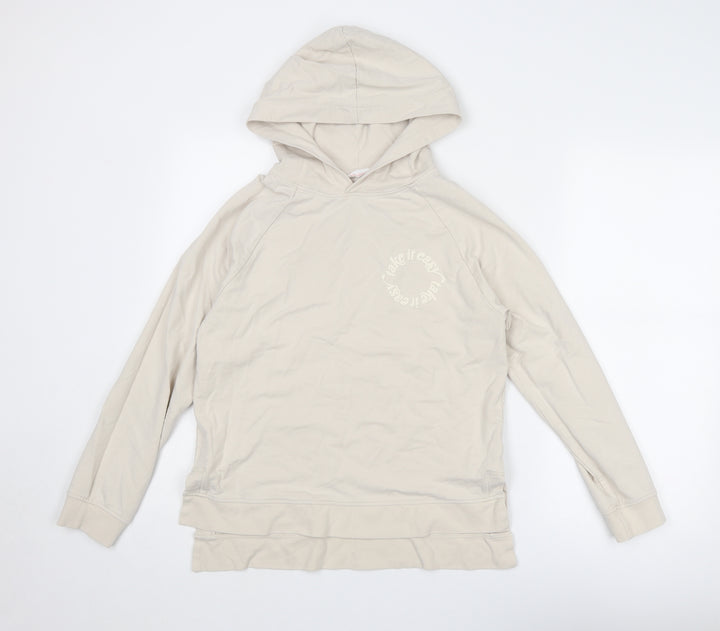 John Lewis Womens Beige Cotton Pullover Hoodie Size S Pullover - Take It Easy