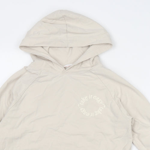 John Lewis Womens Beige Cotton Pullover Hoodie Size S Pullover - Take It Easy