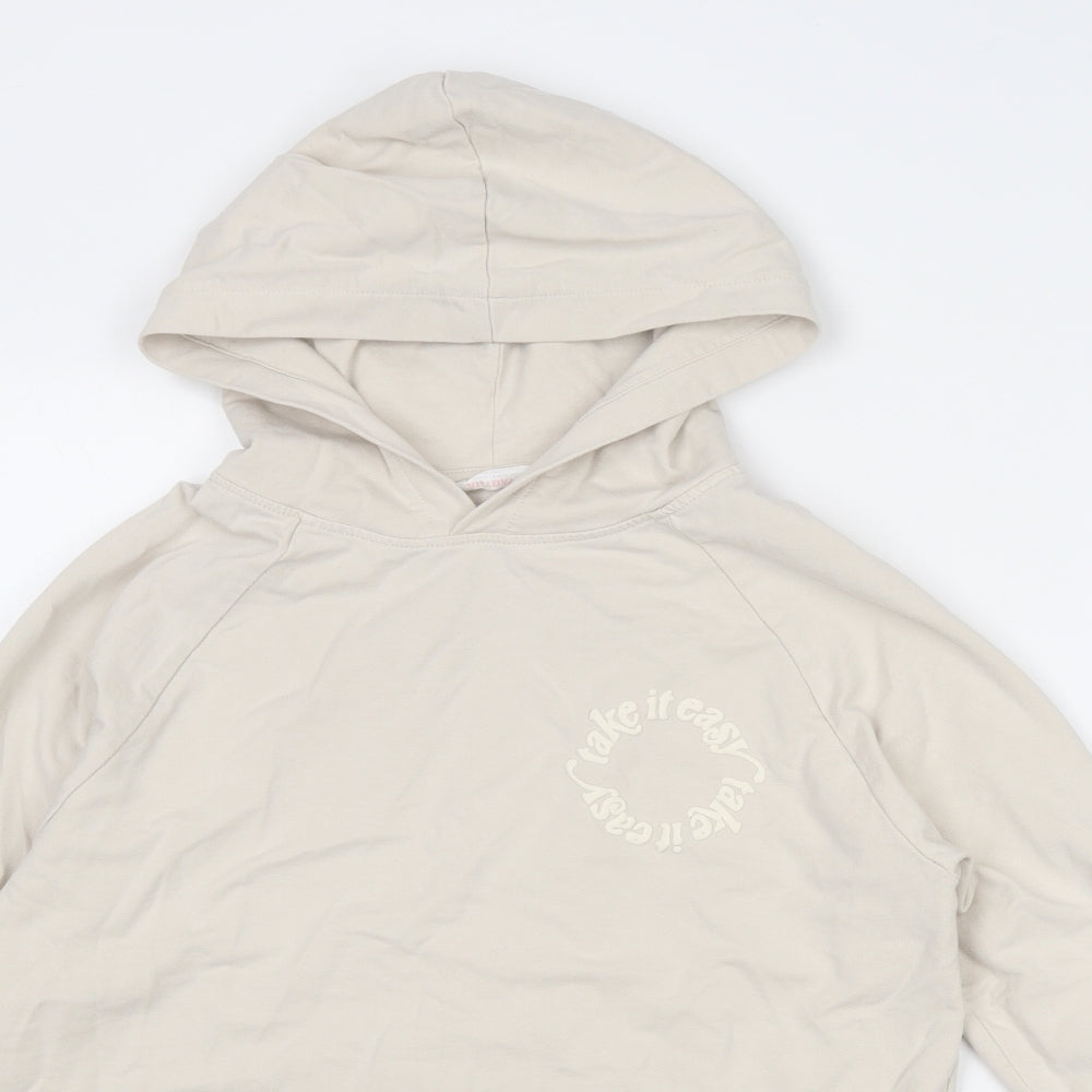 John Lewis Womens Beige Cotton Pullover Hoodie Size S Pullover - Take It Easy