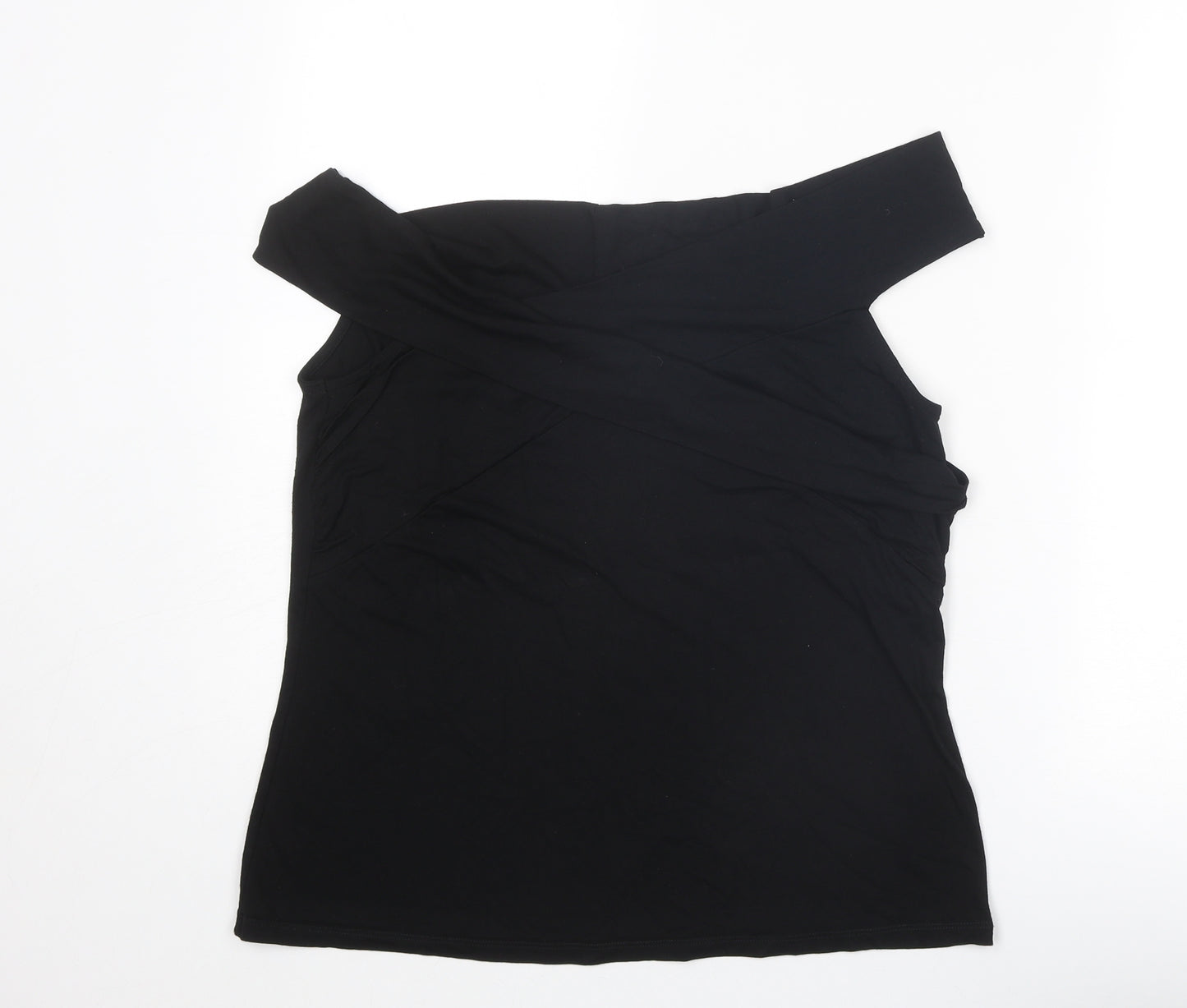 ASOS Womens Black Viscose Basic Tank Size 18 Off the Shoulder