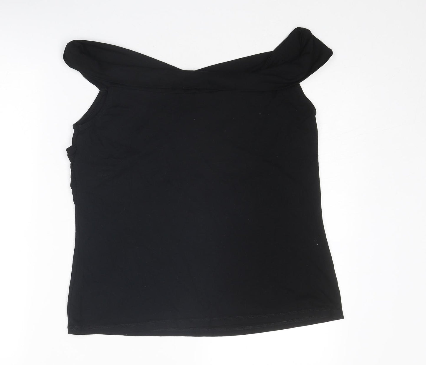 ASOS Womens Black Viscose Basic Tank Size 18 Off the Shoulder