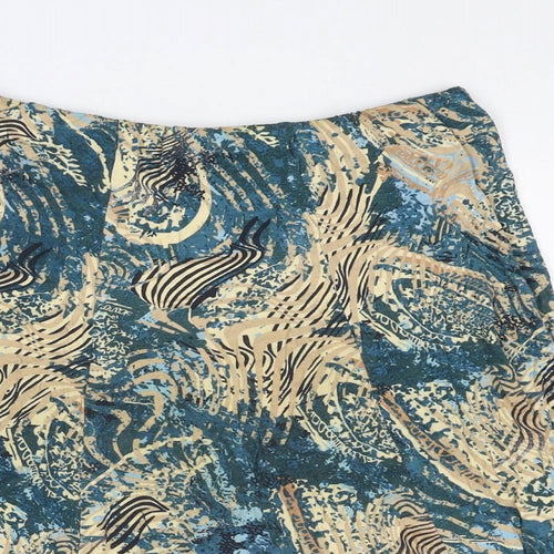 EWM Womens Multicoloured Geometric Viscose Swing Skirt Size 10