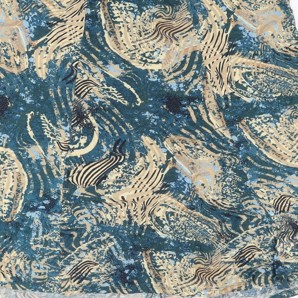 EWM Womens Multicoloured Geometric Viscose Swing Skirt Size 10