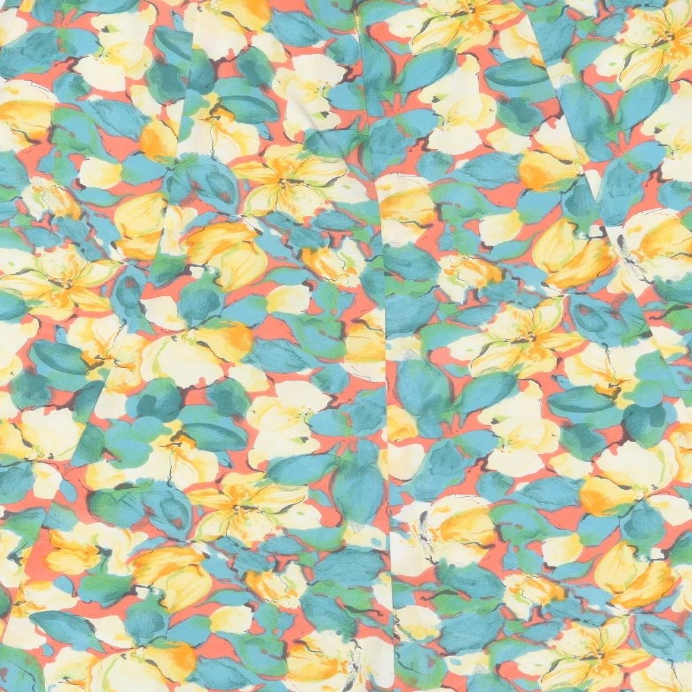 Viyella Womens Multicoloured Floral Polyester Swing Skirt Size 16 Zip