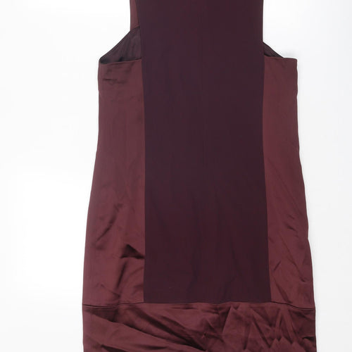 French Connection Womens Purple Colourblock Acetate Shift Size 10 Round Neck Zip