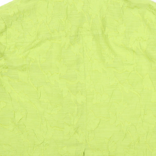 Coldwater Creek Womens Green Polyester Basic Button-Up Size M Collared