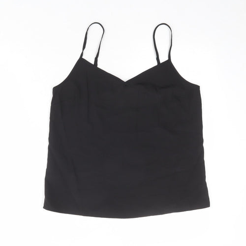 Marks and Spencer Womens Black Polyester Basic Tank Size 10 V-Neck