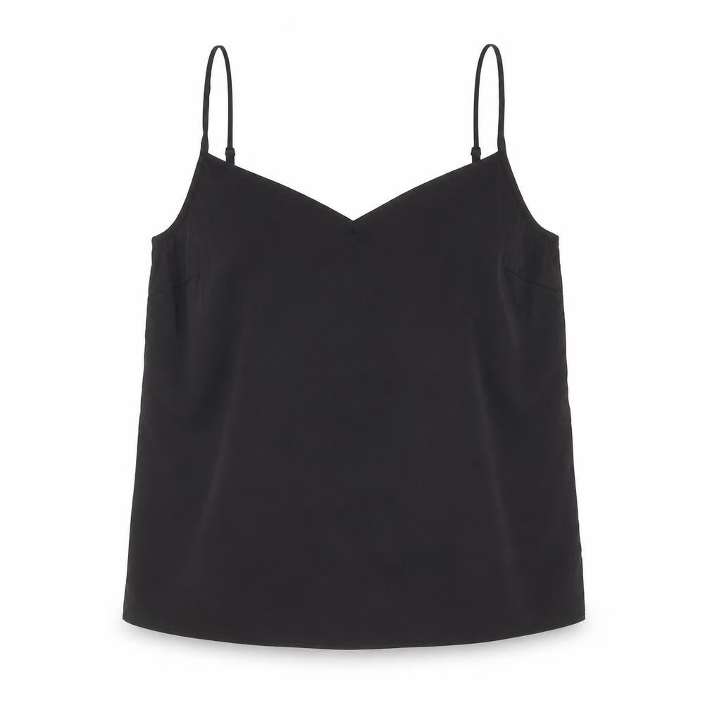 Marks & Spencer Womens Black Polyester Basic Tank Size 10 V-Neck