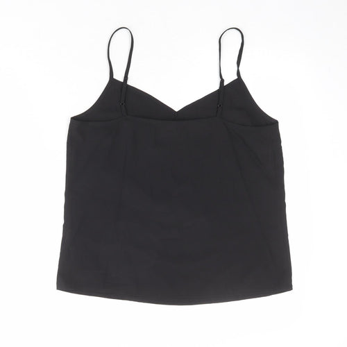 Marks and Spencer Womens Black Polyester Basic Tank Size 10 V-Neck