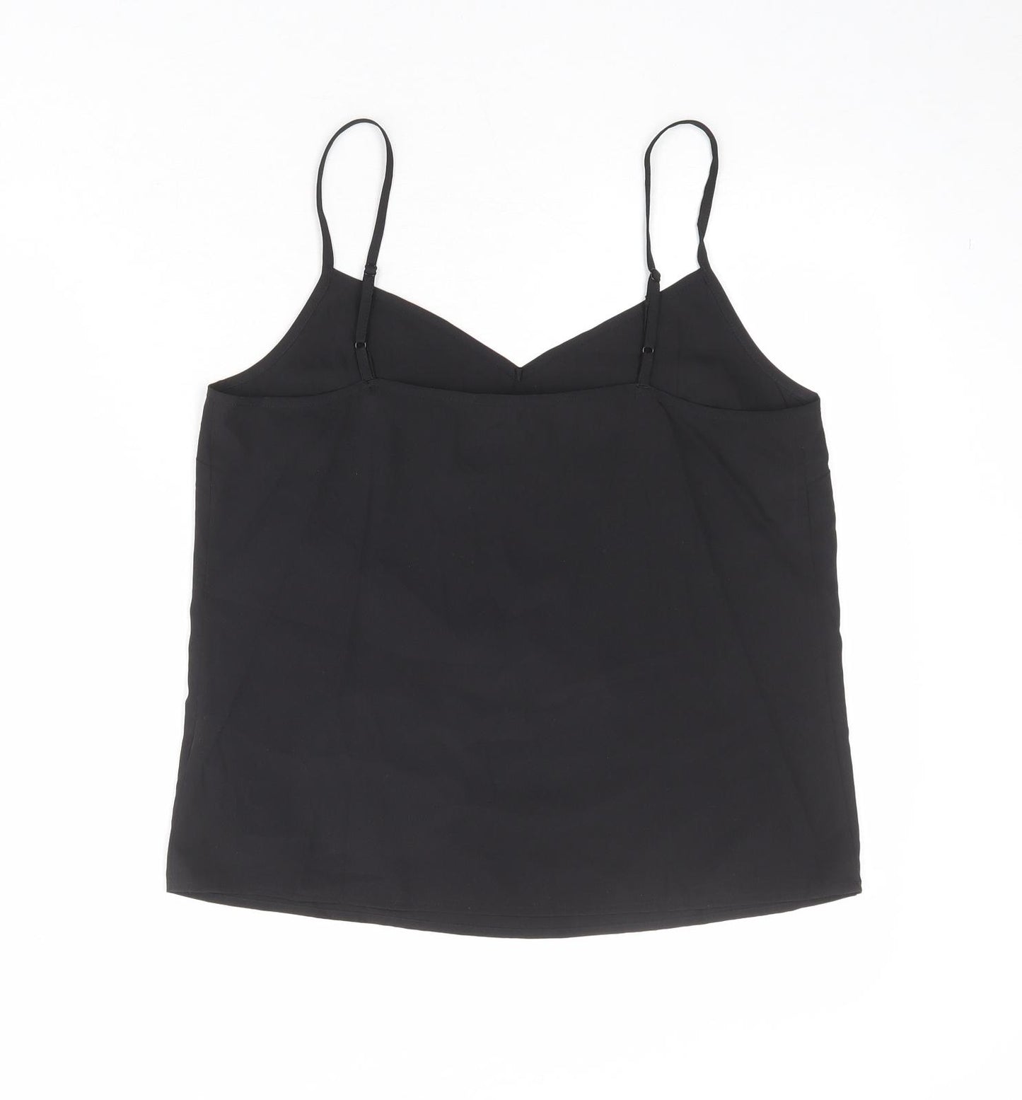Marks and Spencer Womens Black Polyester Basic Tank Size 10 V-Neck