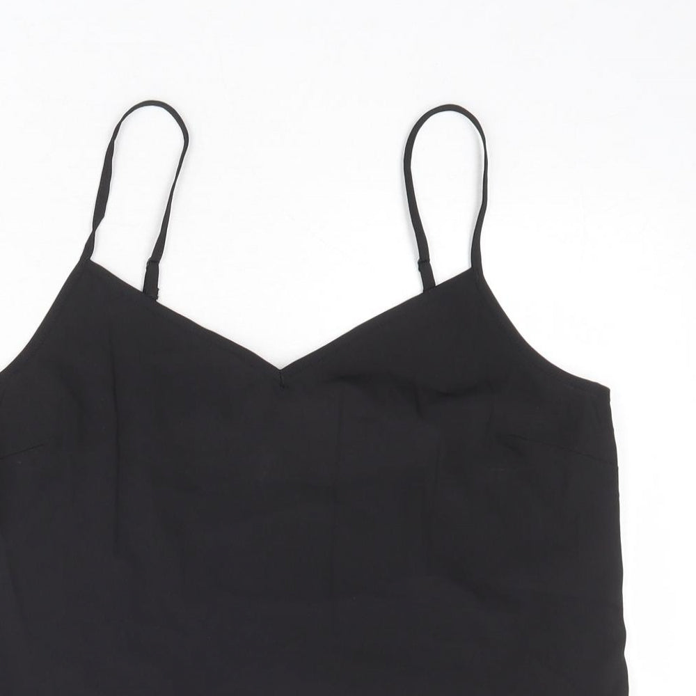 Marks and Spencer Womens Black Polyester Basic Tank Size 10 V-Neck