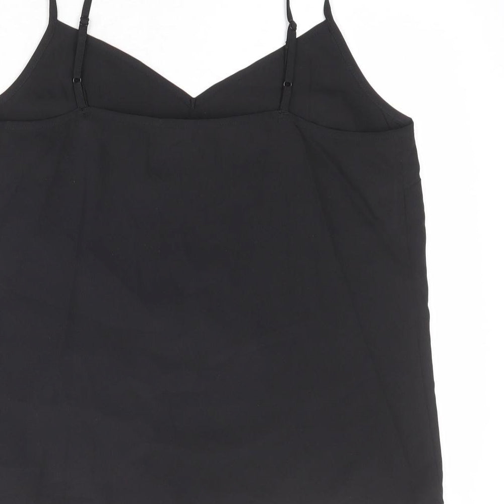 Marks and Spencer Womens Black Polyester Basic Tank Size 10 V-Neck