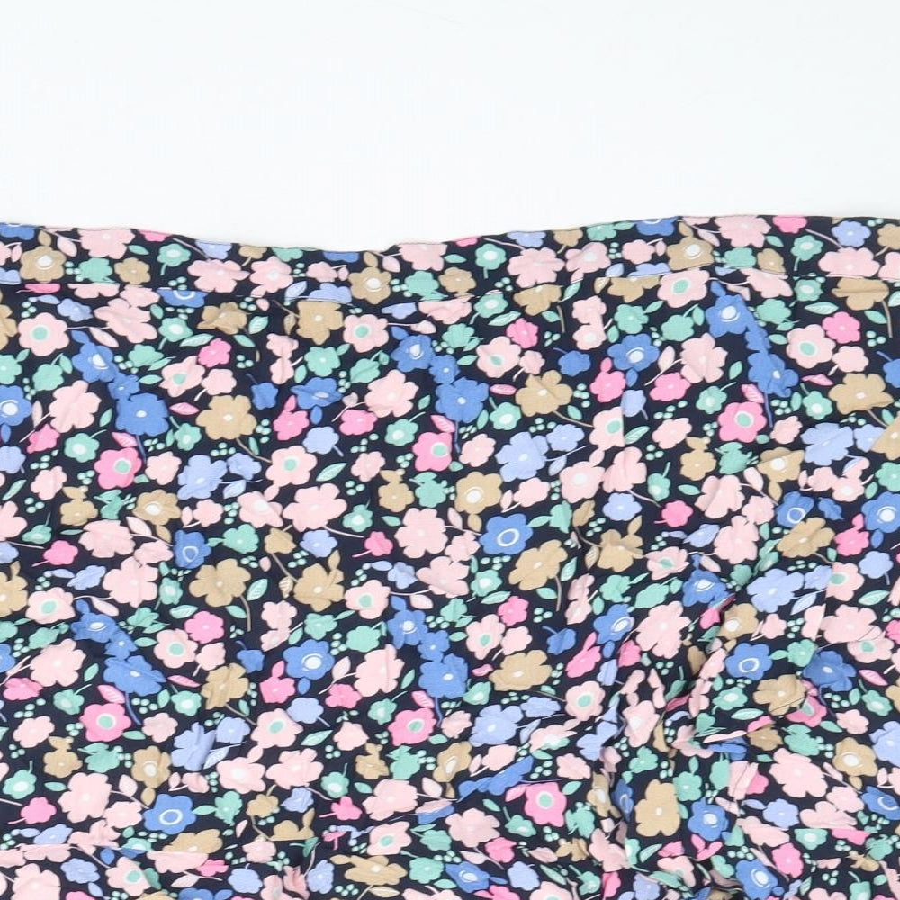 Marks and Spencer Womens Multicoloured Floral Viscose Skater Skirt Size 20