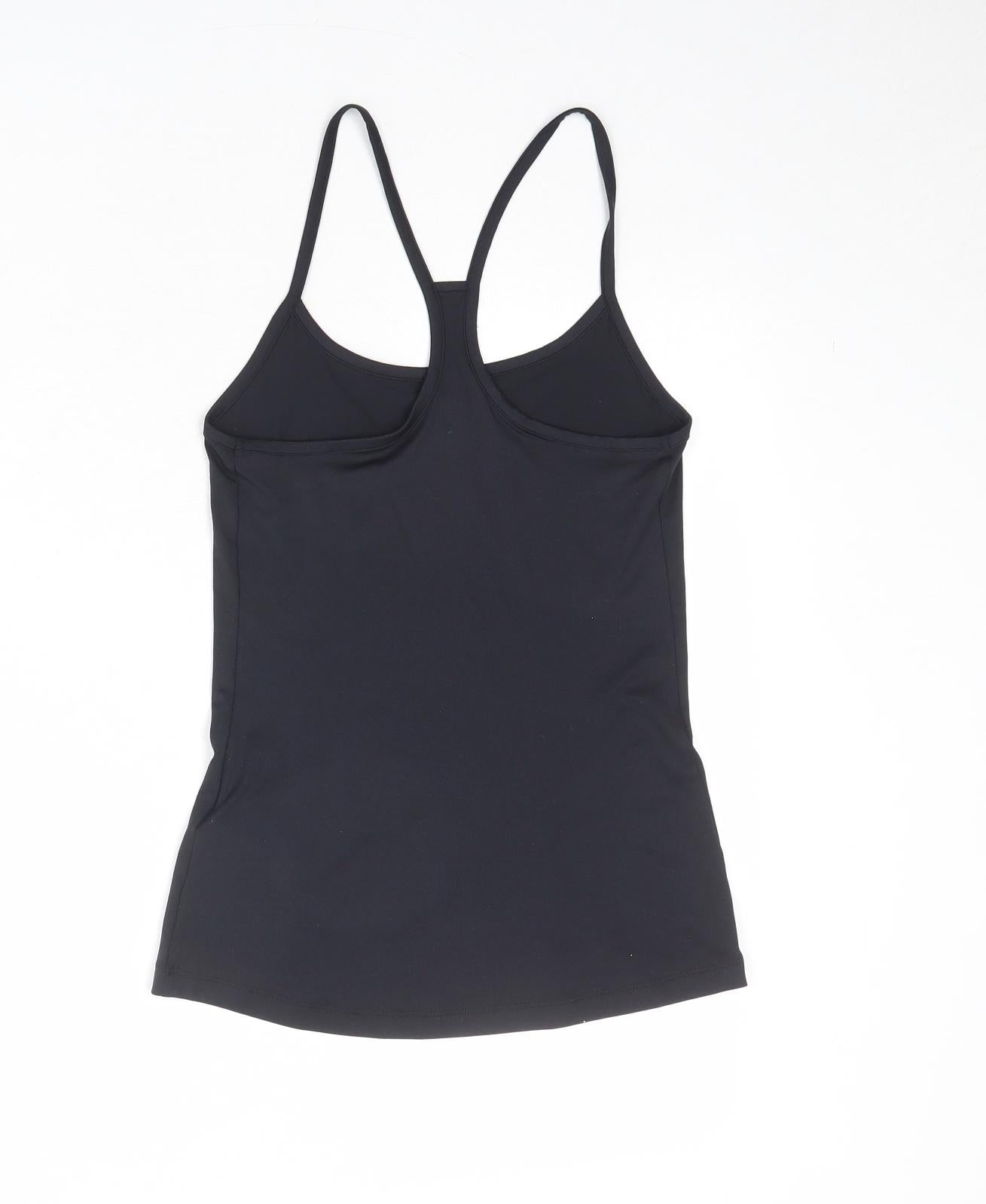 GOODMOVE Womens Black Polyester Camisole Tank Size 6 Scoop Neck Pullover