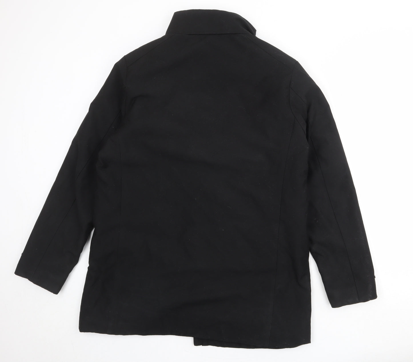 Uniqlo Mens Black Overcoat Coat Size M Zip