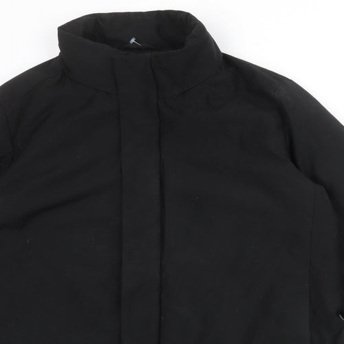 Uniqlo Mens Black Overcoat Coat Size M Zip