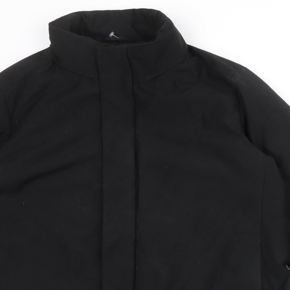 Uniqlo Mens Black Overcoat Coat Size M Zip
