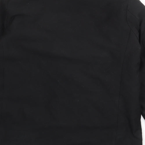 Uniqlo Mens Black Overcoat Coat Size M Zip