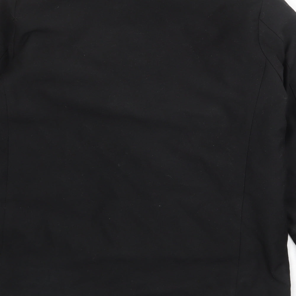 Uniqlo Mens Black Overcoat Coat Size M Zip