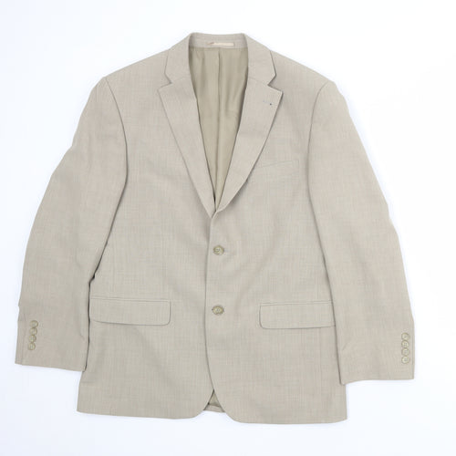 Greenwoods Mens Beige Polyester Jacket Suit Jacket Size 40 Regular
