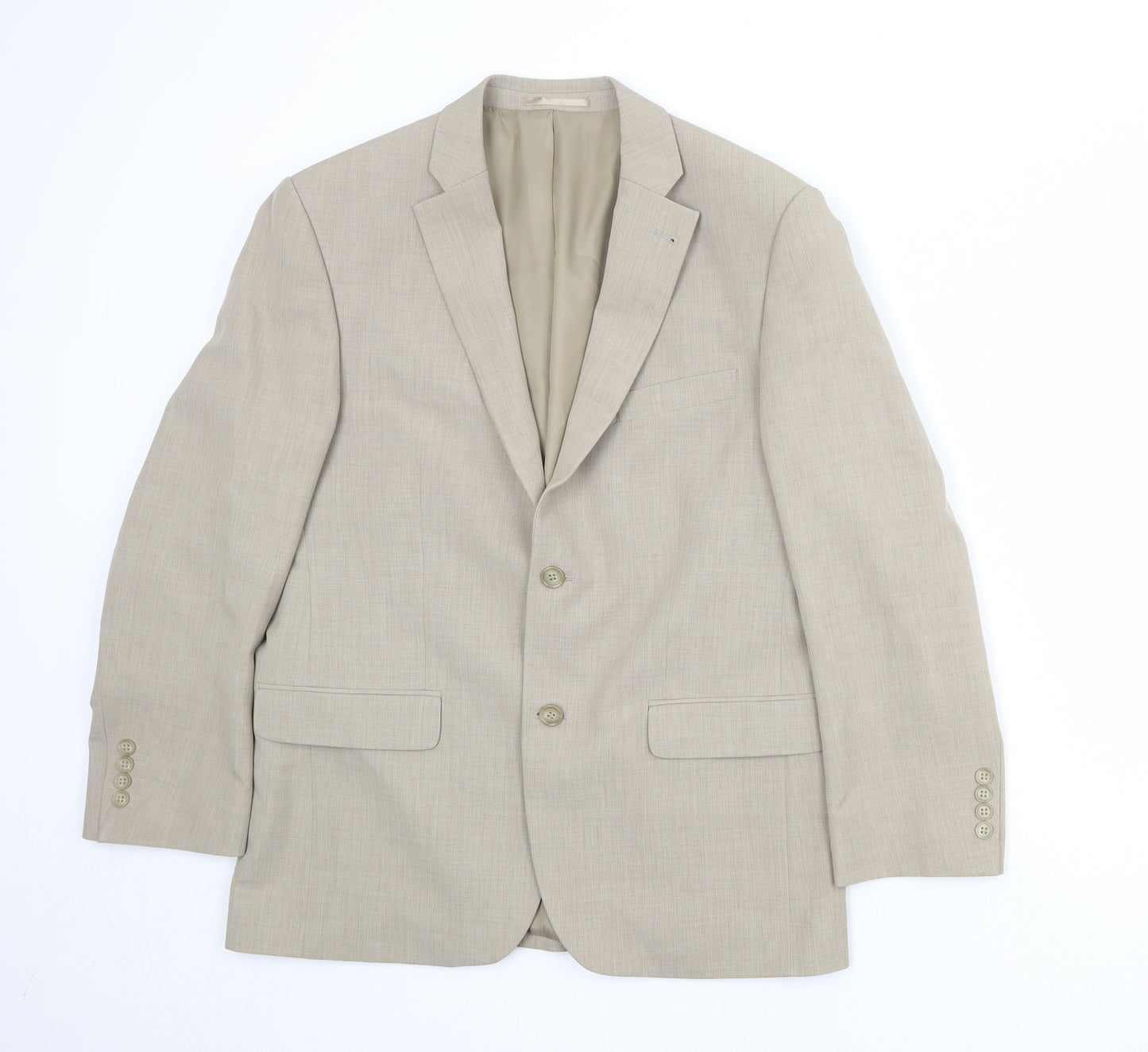 Greenwoods Mens Beige Polyester Jacket Suit Jacket Size 40 Regular