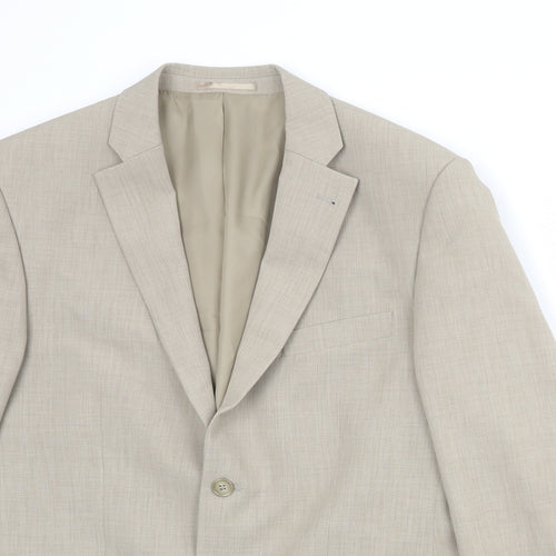 Greenwoods Mens Beige Polyester Jacket Suit Jacket Size 40 Regular