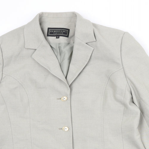 Debenhams Womens Grey Polyester Jacket Blazer Size 14