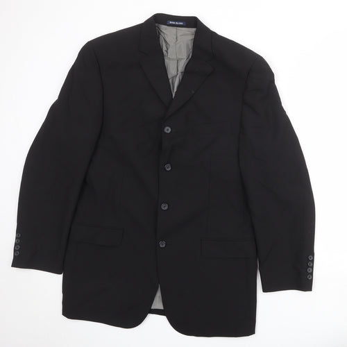 River Island Mens Black Wool Jacket Suit Jacket Size 42 Regular