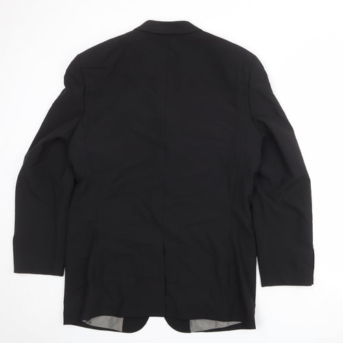 River Island Mens Black Wool Jacket Suit Jacket Size 42 Regular