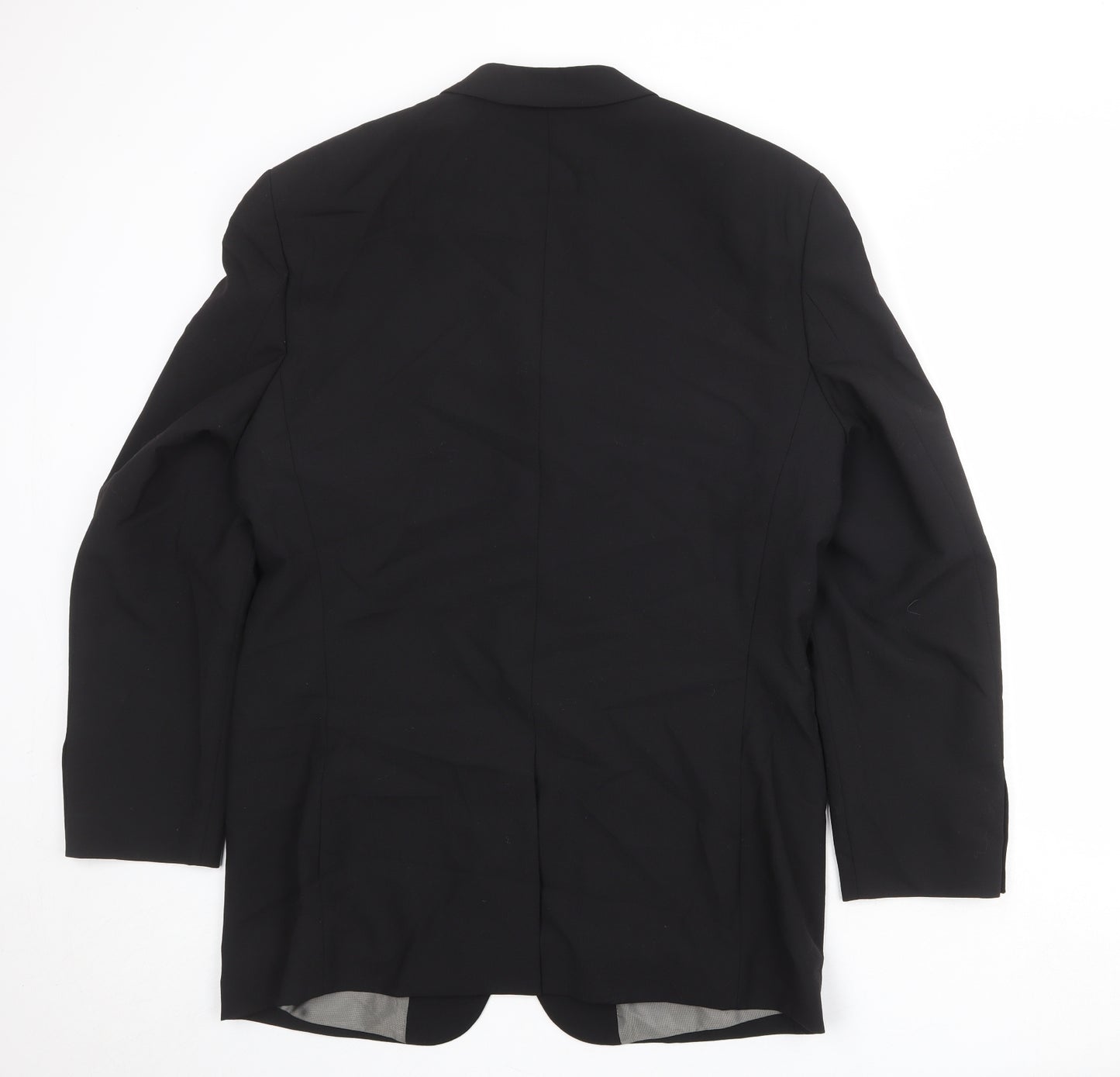 River Island Mens Black Wool Jacket Suit Jacket Size 42 Regular