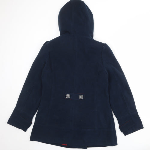 New Look Womens Blue Pea Coat Coat Size 14 Button