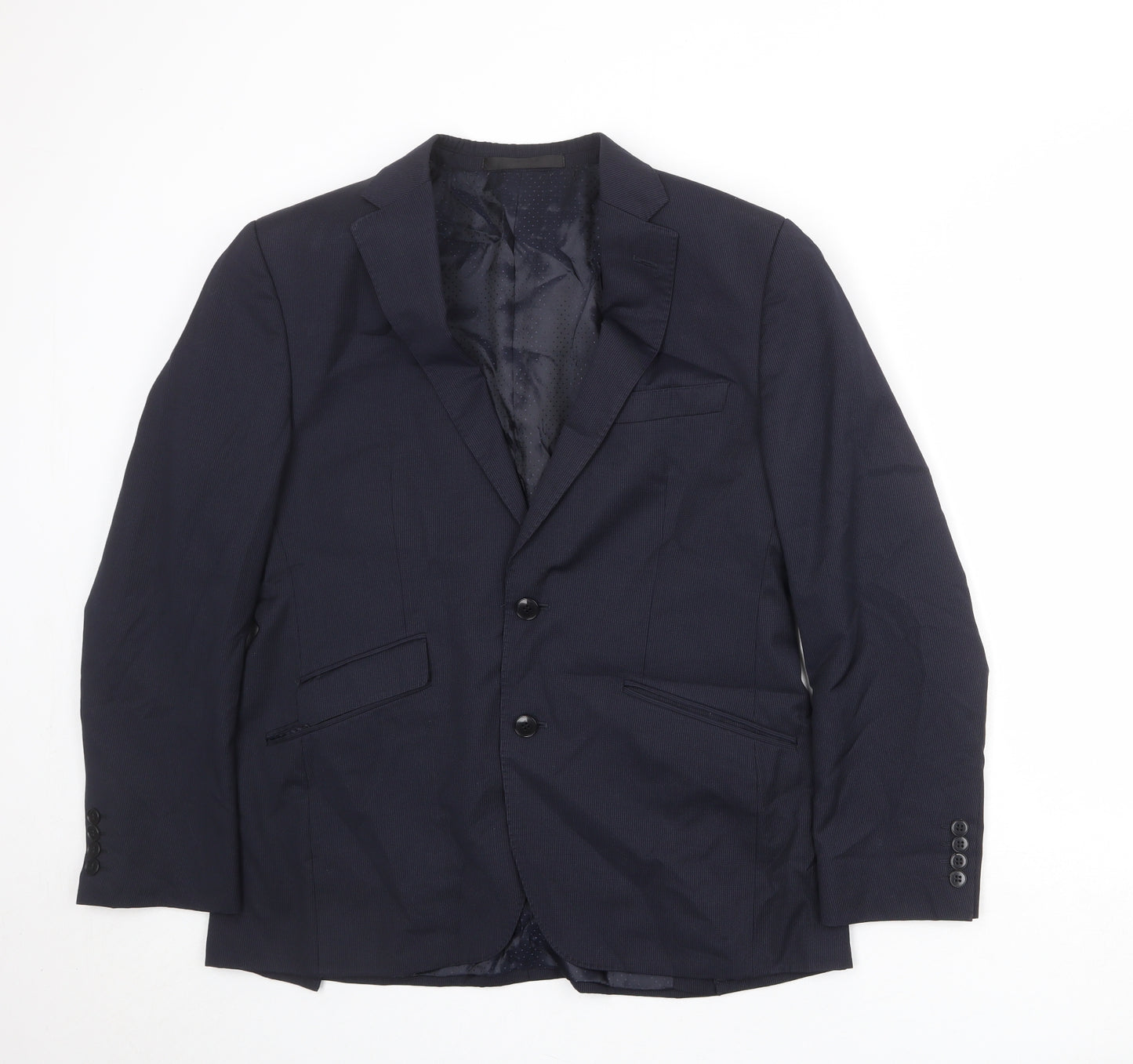 Autograph Mens Blue Polyester Jacket Suit Jacket Size 40 Regular