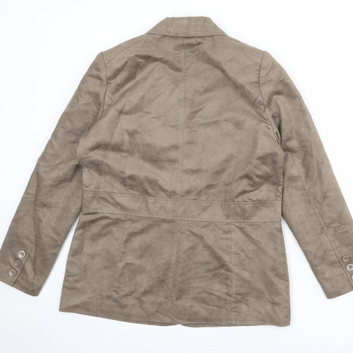 Wardrobe Womens Brown Jacket Blazer Size 14 Button