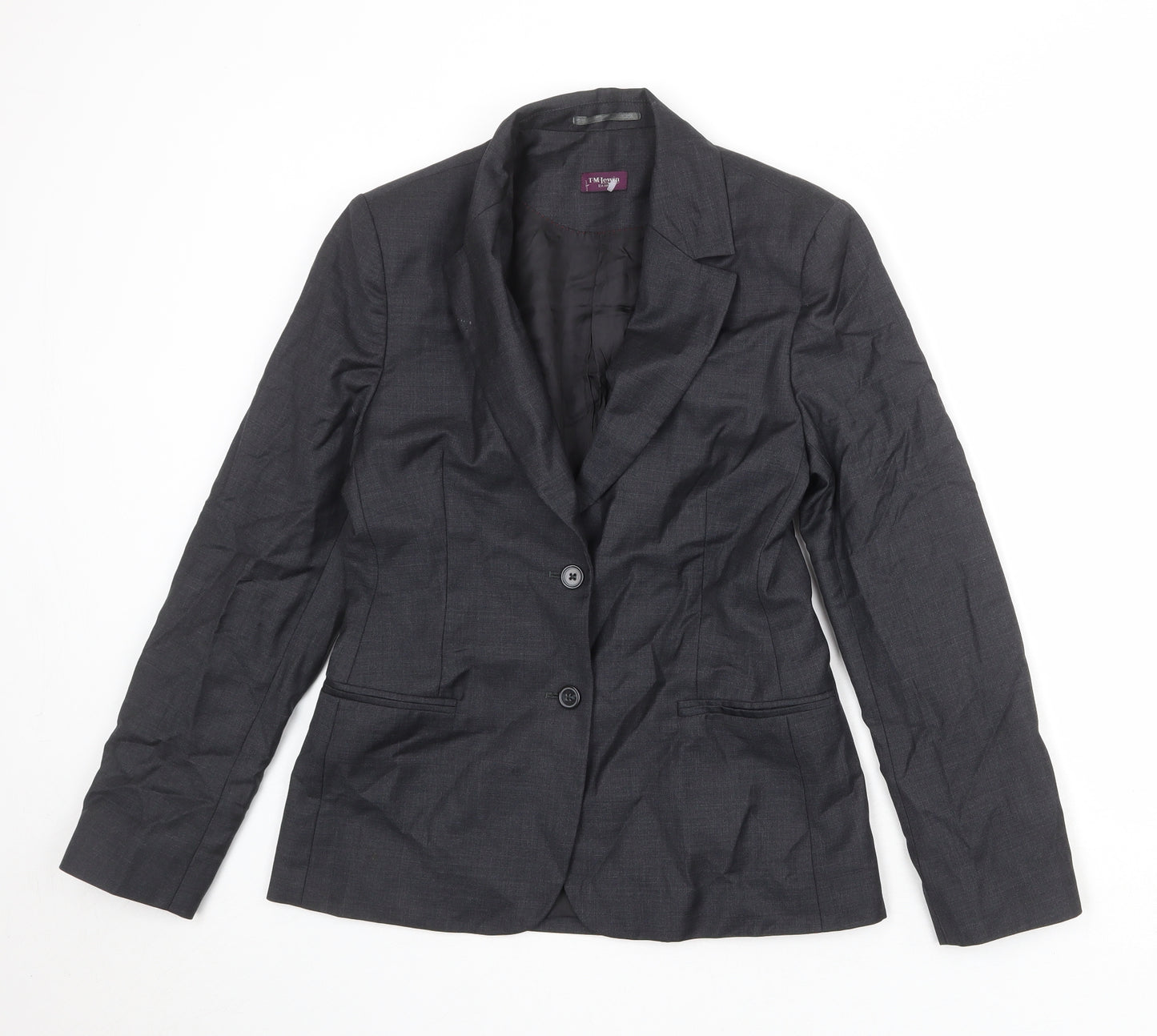TM Lewin Womens Grey Wool Jacket Suit Jacket Size 10