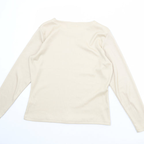 Principles Womens Beige Polyester Basic T-Shirt Size 14 Round Neck
