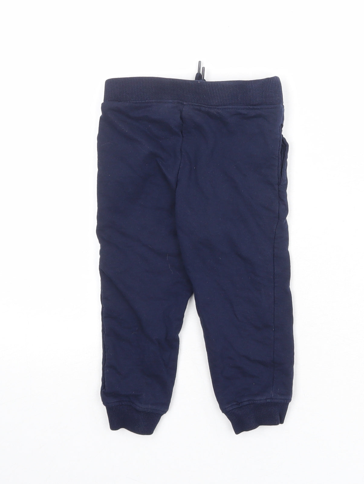 DKNY Boys Blue 100% Cotton Jogger Trousers Size 2 Years Regular Drawstring