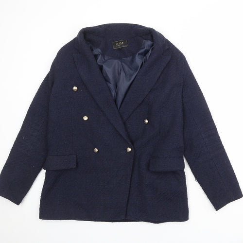 Lipsy Womens Blue Jacket Blazer Size 14 Button