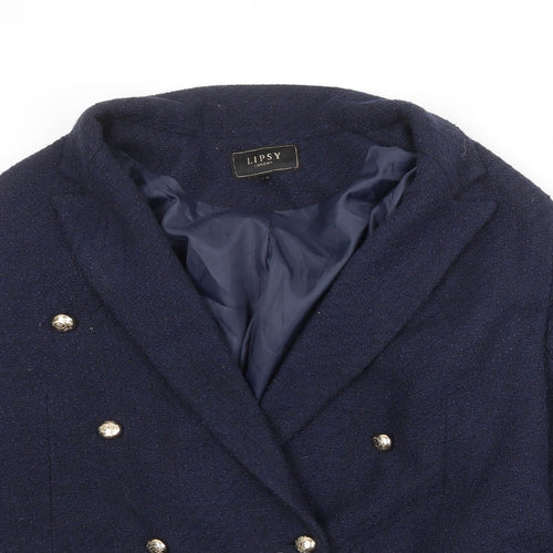 Lipsy Womens Blue Jacket Blazer Size 14 Button