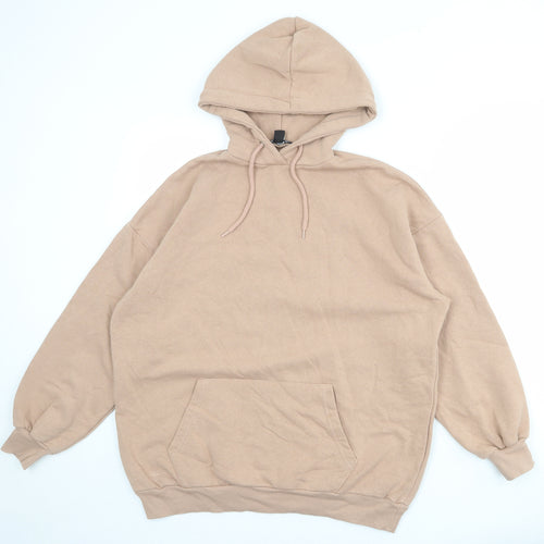 Boohoo Womens Pink Cotton Pullover Hoodie Size XS Pullover