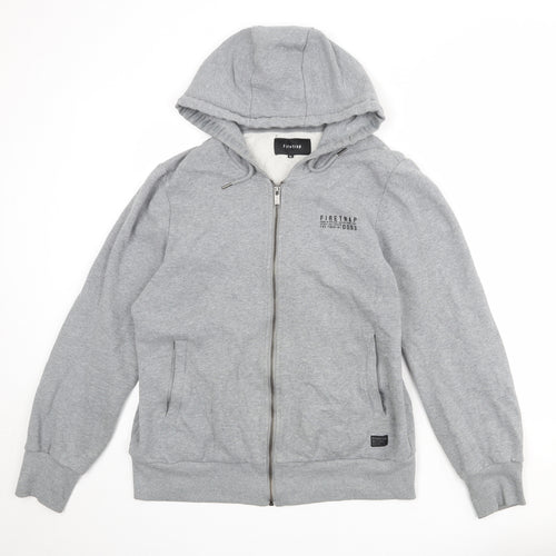 Firetrap Mens Grey Cotton Full Zip Hoodie Size XL