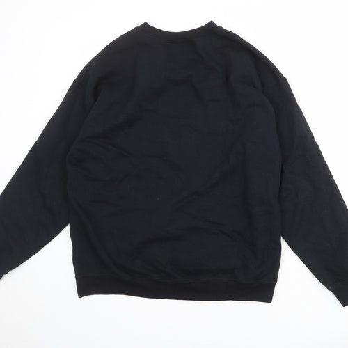 ASOS Womens Black Cotton Pullover Sweatshirt Size M Pullover - I'm A Seasonal Latte Girl