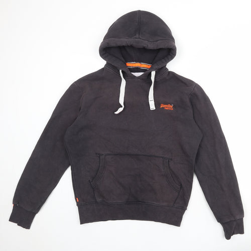 Superdry Mens Black Cotton Pullover Hoodie Size M