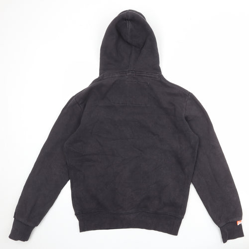 Superdry Mens Black Cotton Pullover Hoodie Size M