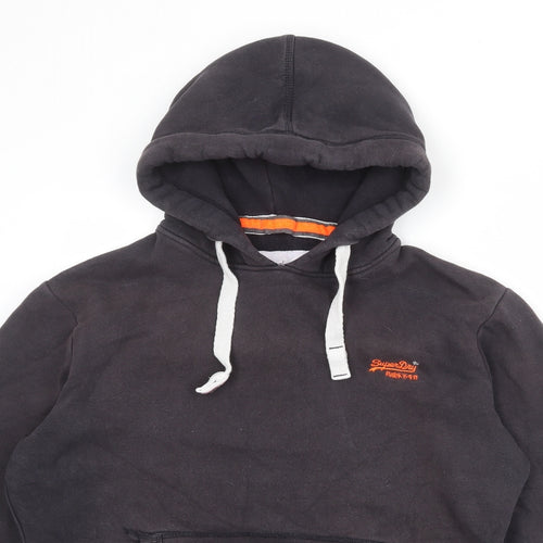 Superdry Mens Black Cotton Pullover Hoodie Size M