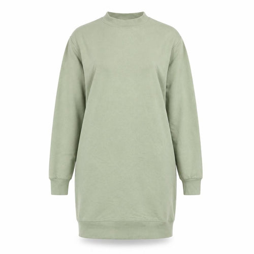 Divided by H&M Womens Green Cotton Jumper Dress Size M Round Neck Pullover