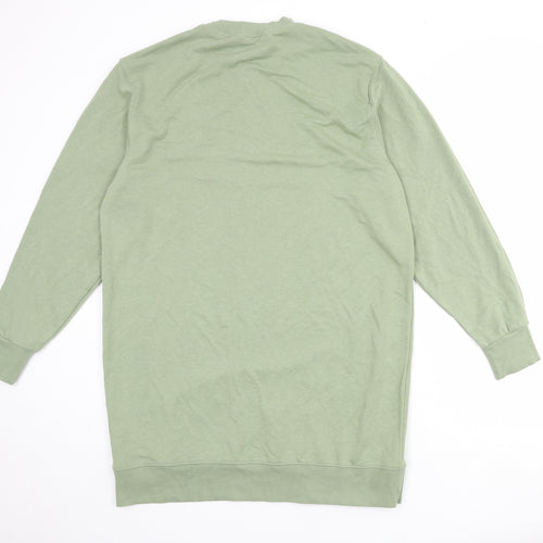 Divided by H&M Womens Green Cotton Jumper Dress Size M Round Neck Pullover