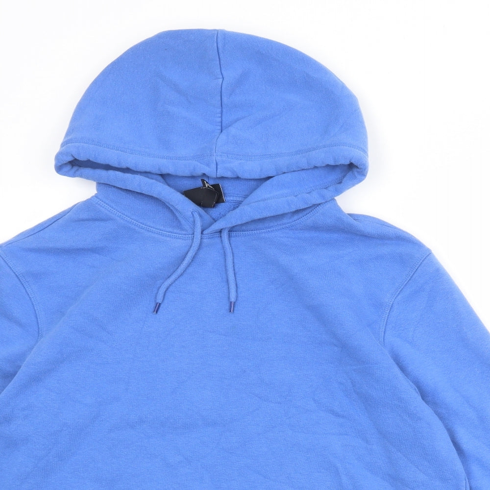 H&M Mens Blue Cotton Pullover Hoodie Size XL