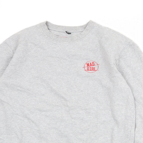 Goodtees Womens Grey Cotton Pullover Sweatshirt Size M Pullover - Mad Girl
